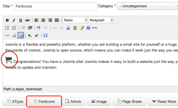 fonticons joomla plugin
